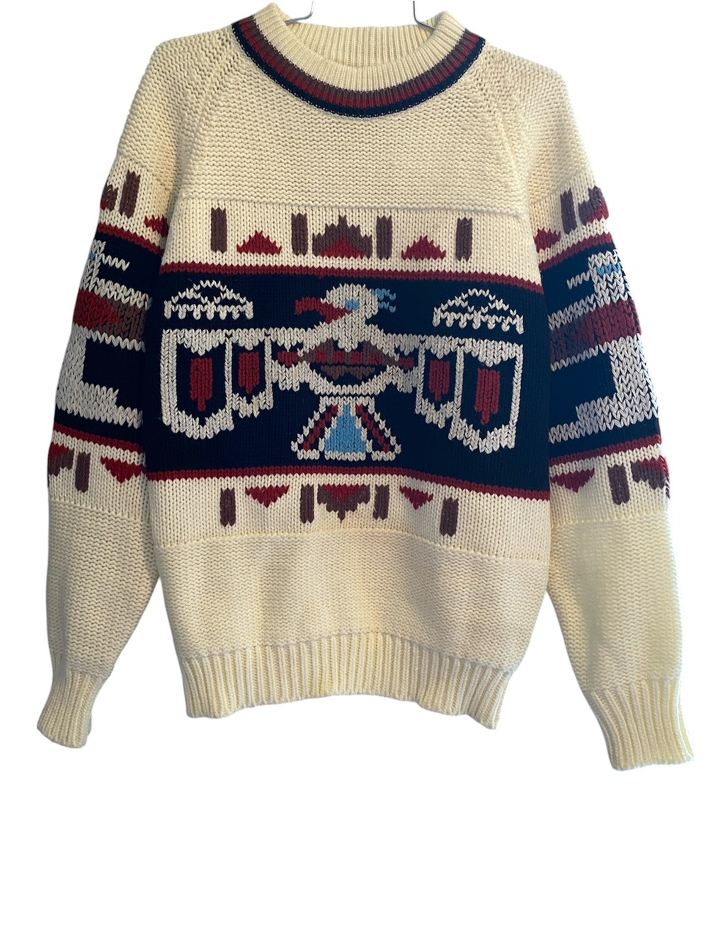 Vintage Thunderbird Sweater Tribal Eagle 60s 70s
